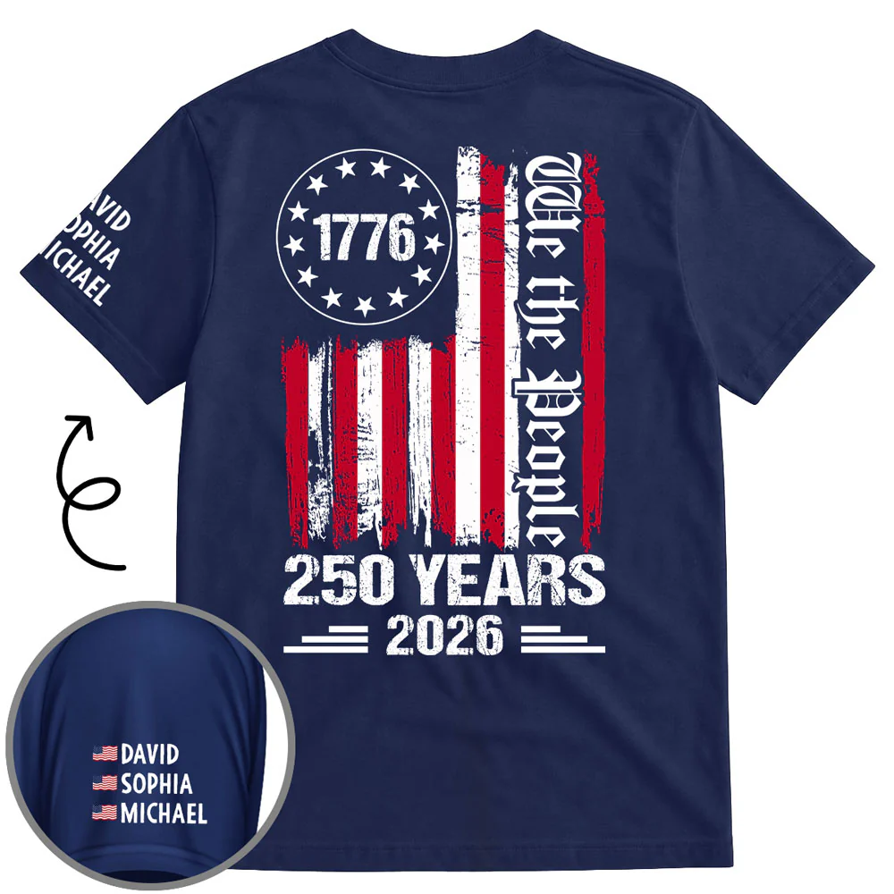 We The People Of The United States - Personalized Custom Shirt With Design On Sleeve - Image 5