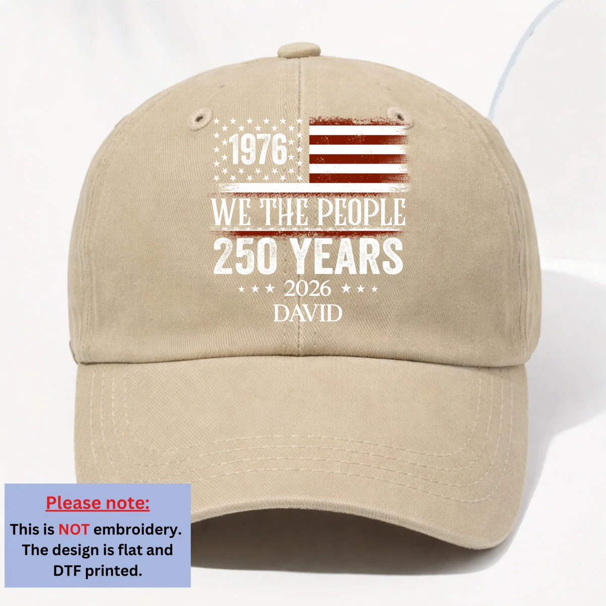 We The People - Personalized Custom Vintage Washed Denim Cap - Image 10