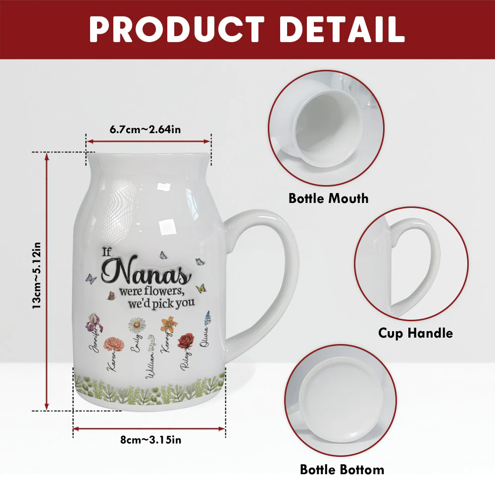 We Would Pick You - Personalized Custom 3D Inflated Effect Flower Vase - Image 5