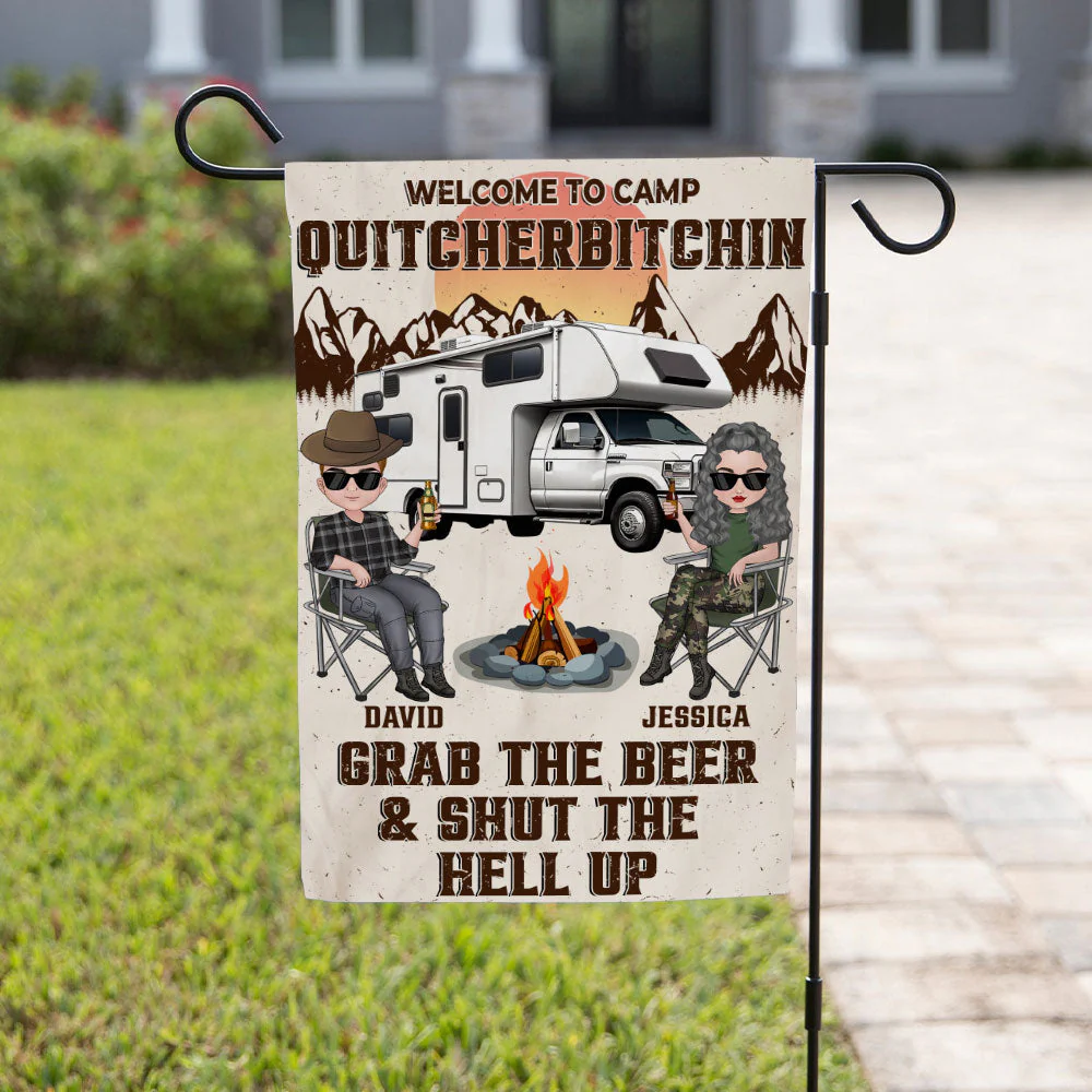 Welcome To Camp Quitcherbitchins - Personalized Custom Flag - Image 3