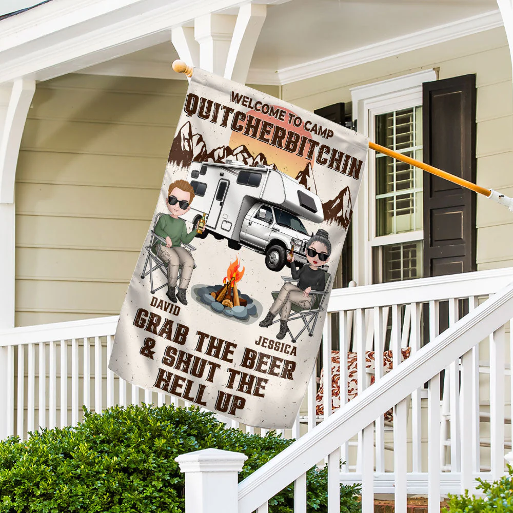 Welcome To Camp Quitcherbitchins - Personalized Custom Flag - Image 4
