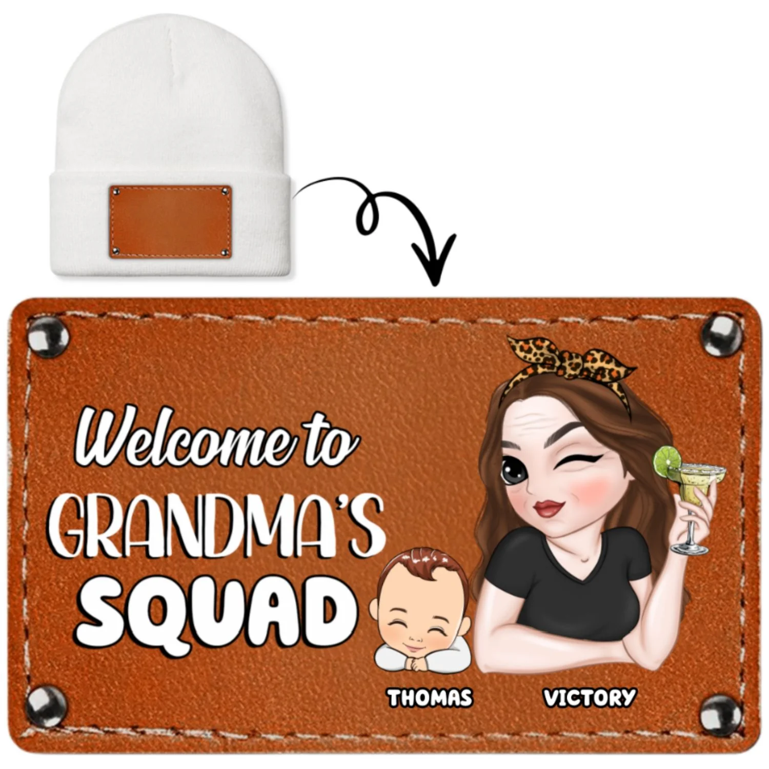 Welcome To Grandmas Squad - Personalized Custom Beanie - Image 5