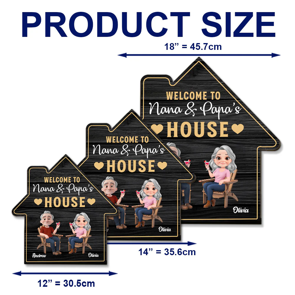 Welcome To Nana & Papa House - Personalized Custom Wood Sign - Image 6