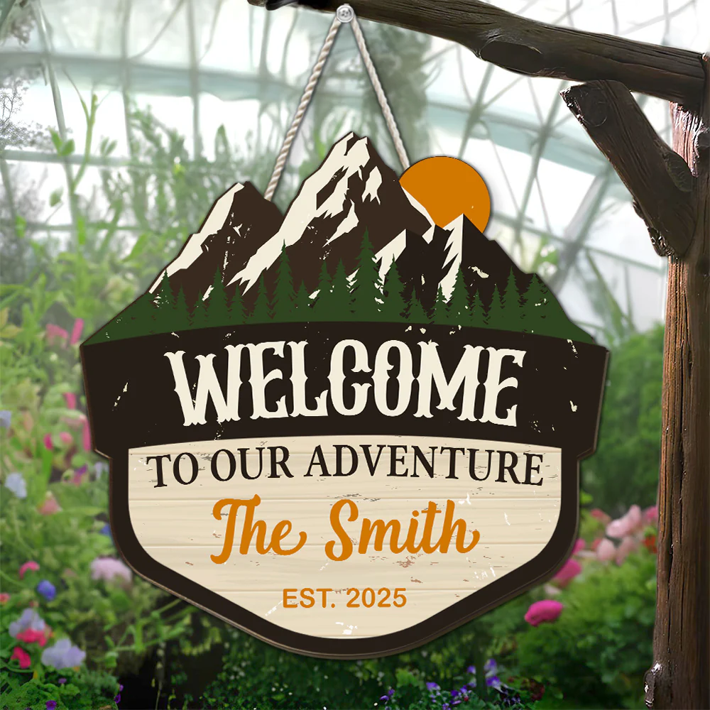 Welcome To Our Adventure - Personalized Custom Wood Sign - Image 4