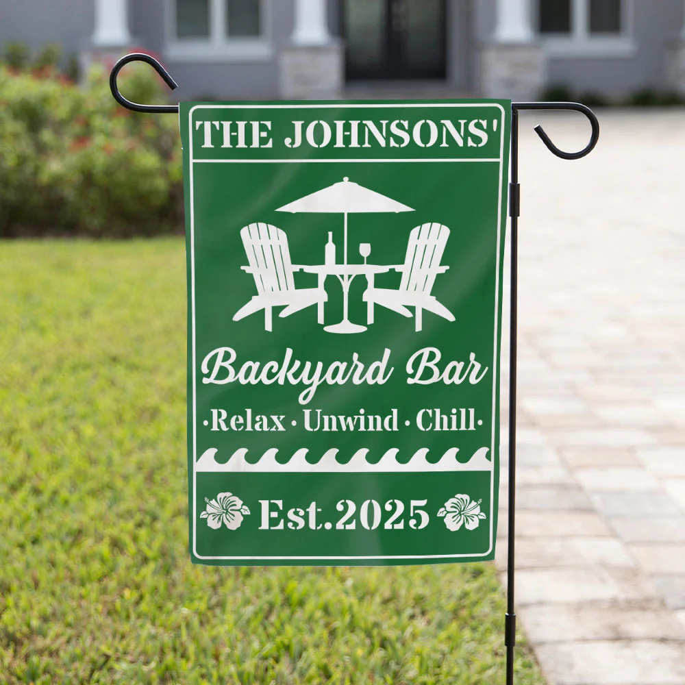 Welcome To Our Backyard Oasis - Personalized Custom Flag - Image 4