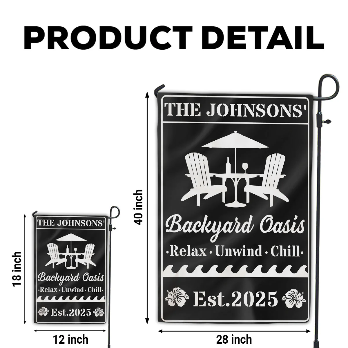 Welcome To Our Backyard Oasis - Personalized Custom Flag - Image 5