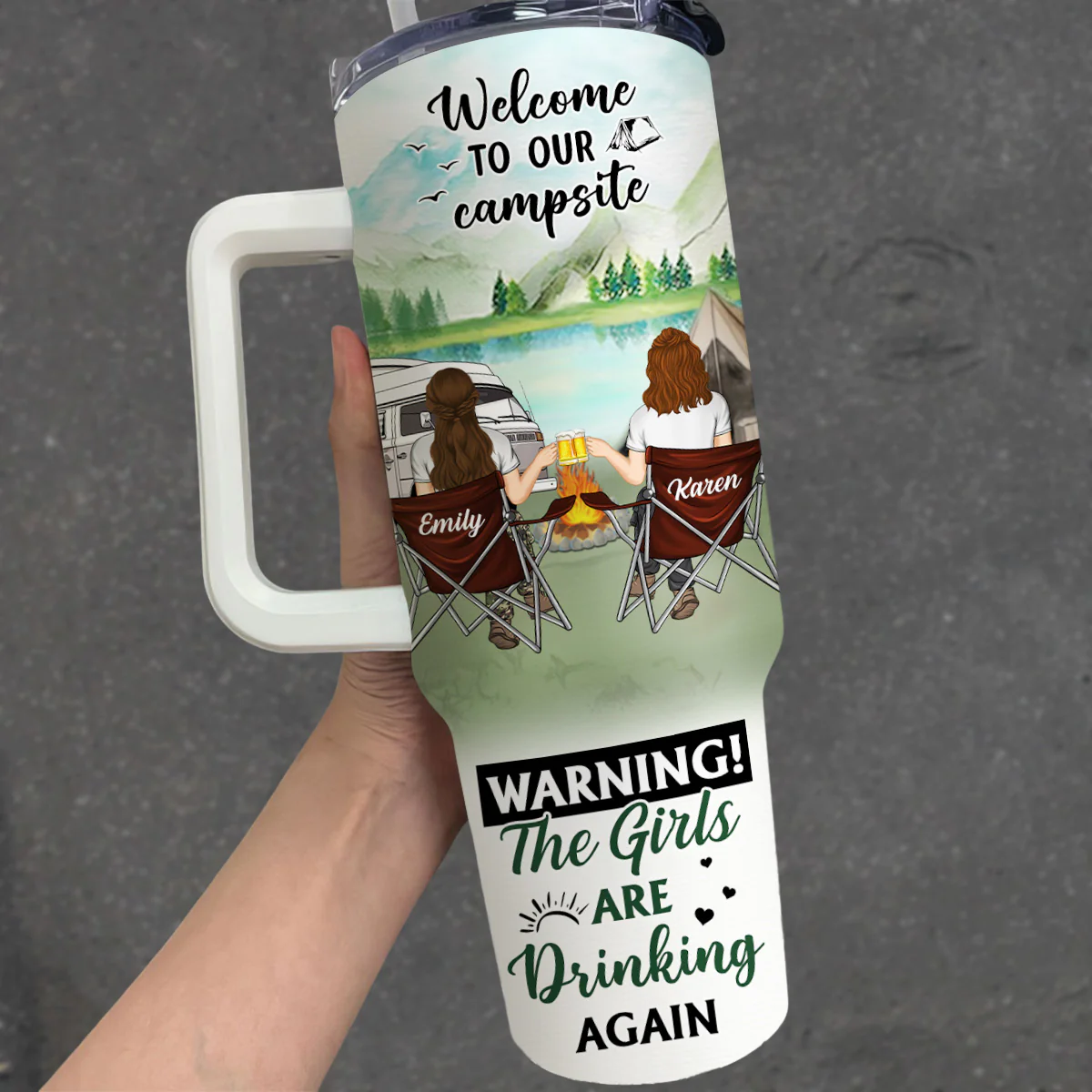Welcome To Our Campsite - Personalized Custom 40 Oz Tumbler - Image 2