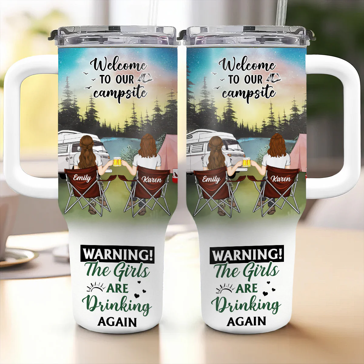 Welcome To Our Campsite - Personalized Custom 40 Oz Tumbler - Image 4