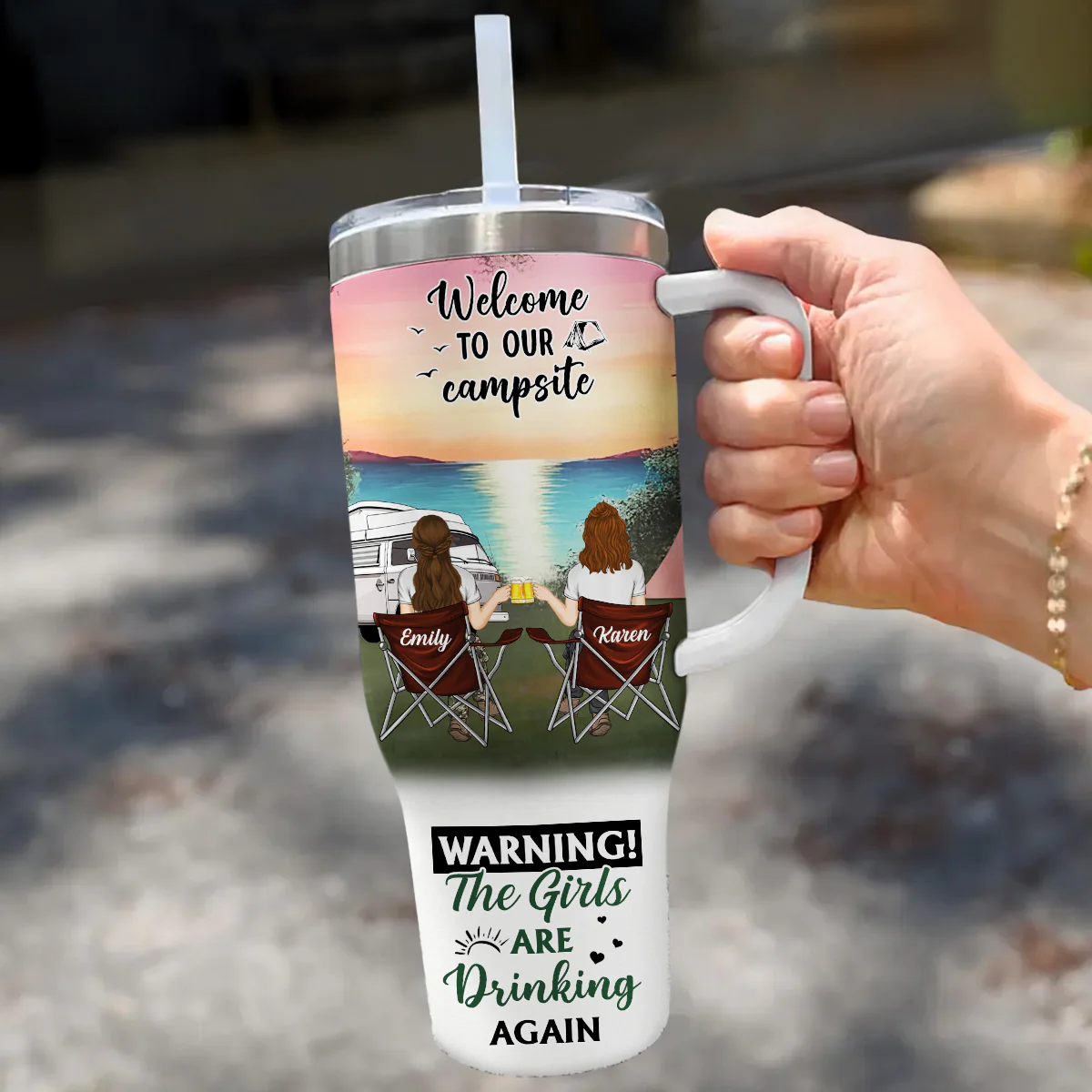 Welcome To Our Campsite - Personalized Custom 40 Oz Tumbler - Image 5
