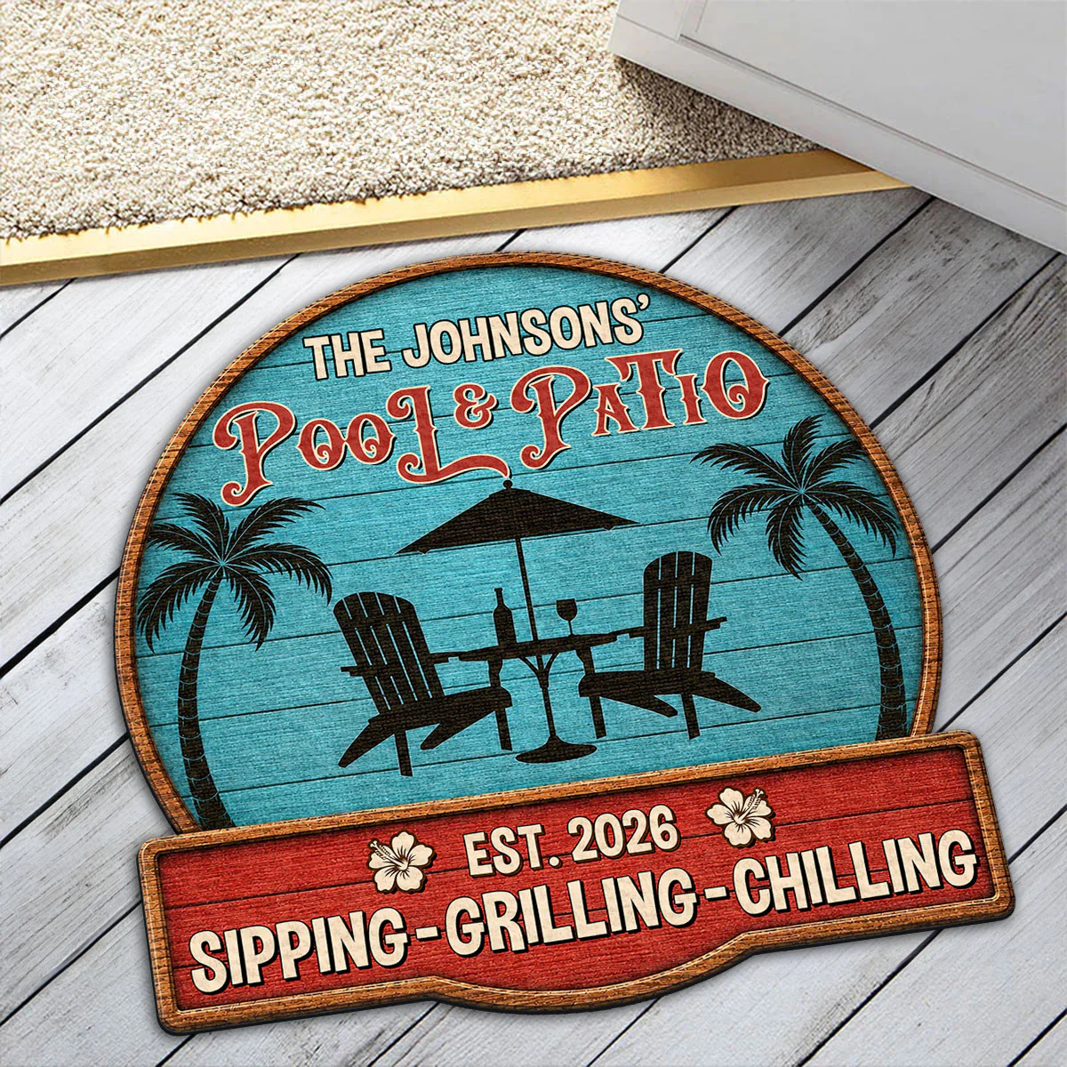 Welcome To Our Oasis - Personalized Custom Doormat - Image 3