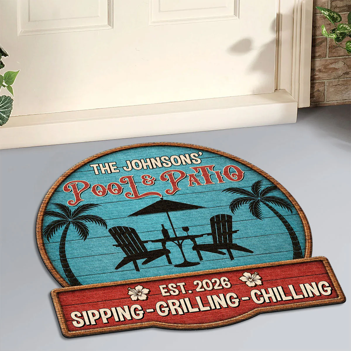Welcome To Our Oasis - Personalized Custom Doormat - Image 5
