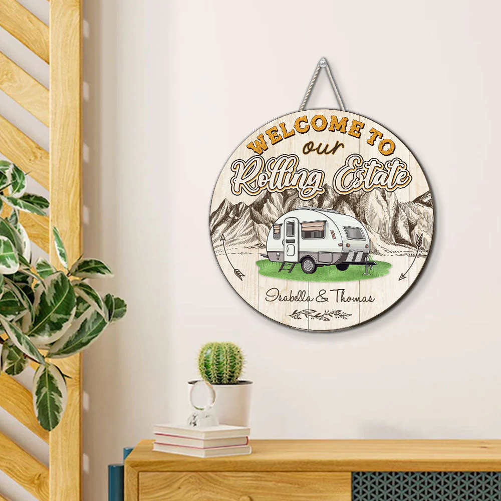 Welcome To Our Rolling Estate - Personalized Custom Wood Sign - Image 3