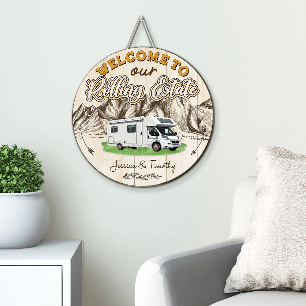 Welcome To Our Rolling Estate - Personalized Custom Wood Sign - Image 4
