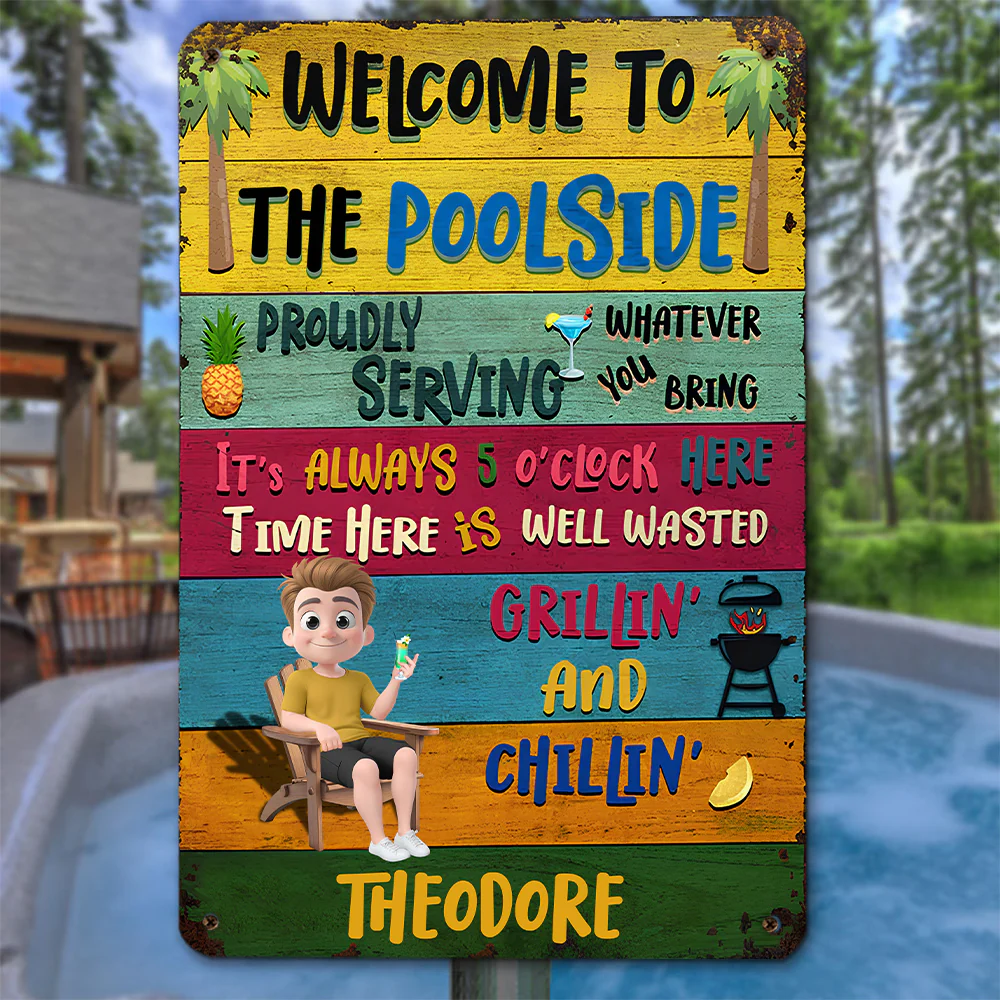 Welcome To The Patio - Personalized Custom Metal Sign - Image 2