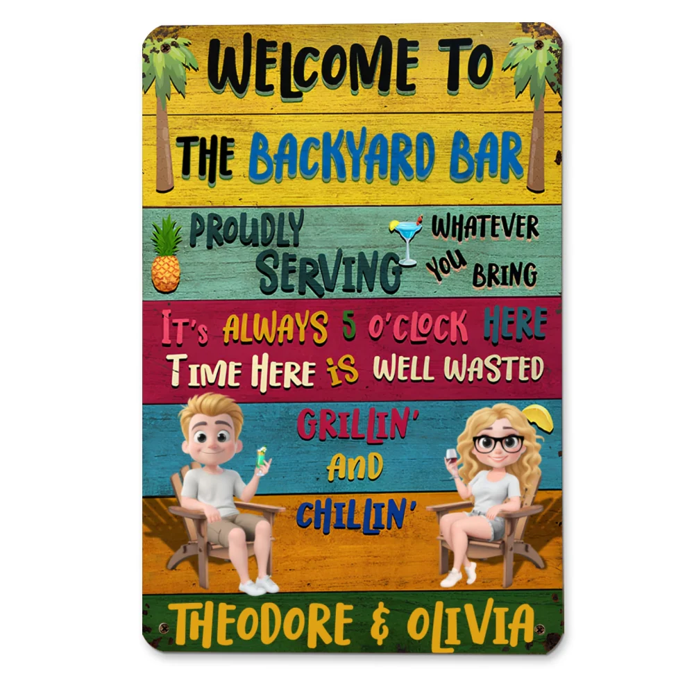 Welcome To The Patio - Personalized Custom Metal Sign - Image 6