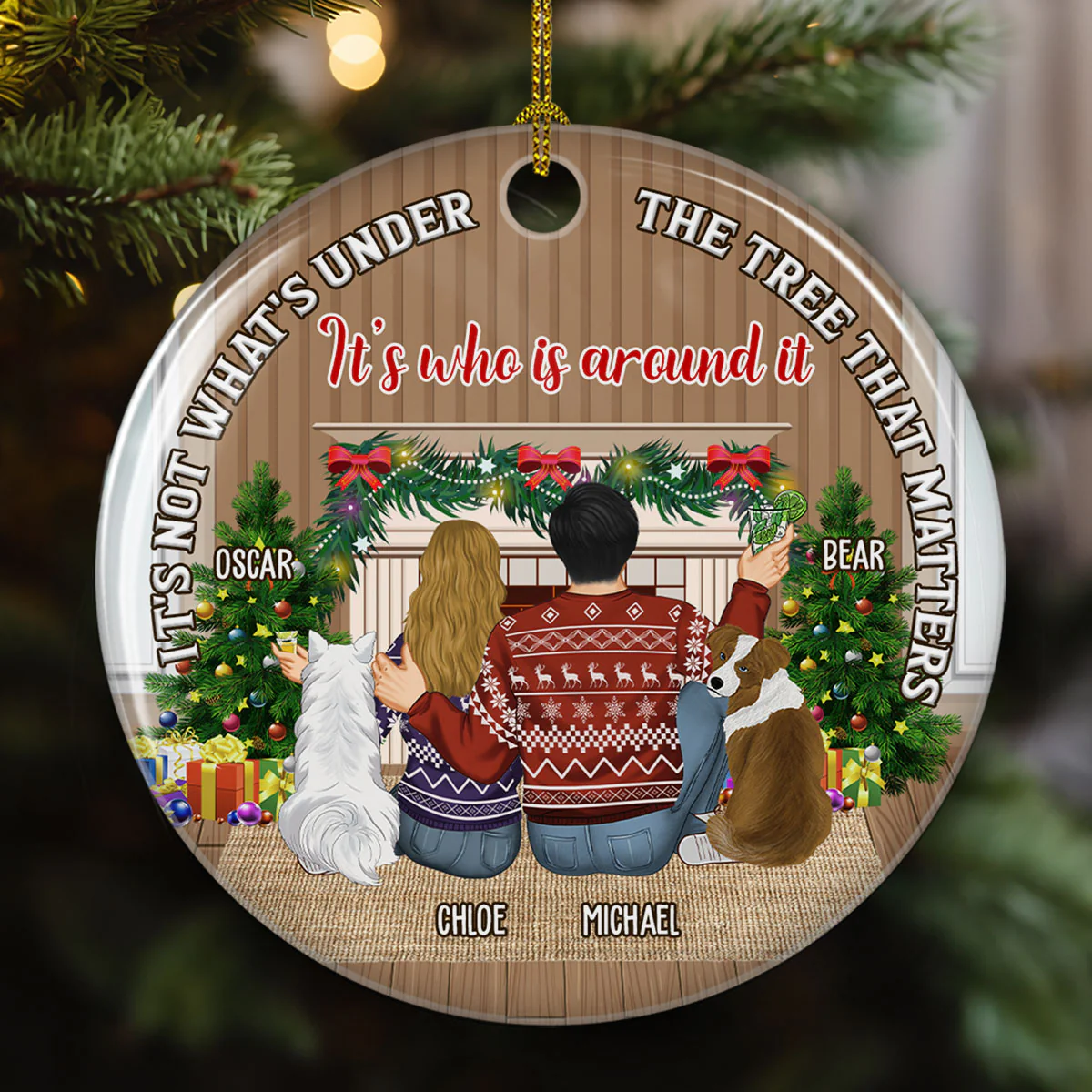 What Is Under The Tree Matter - Personalized Custom Ceramic Ornament - Image 2