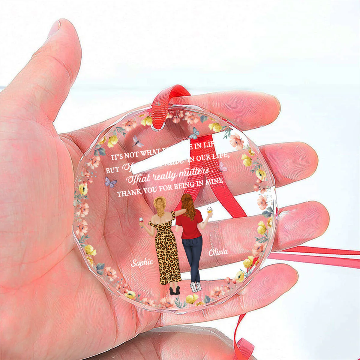 What We Have In Life - Personalized Custom Glass Ornament - Image 5