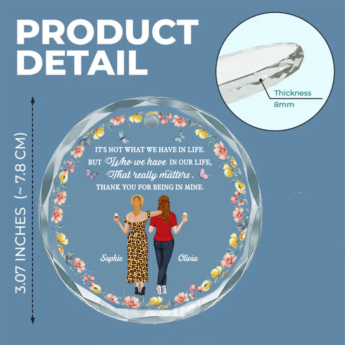 What We Have In Life - Personalized Custom Glass Ornament - Image 6
