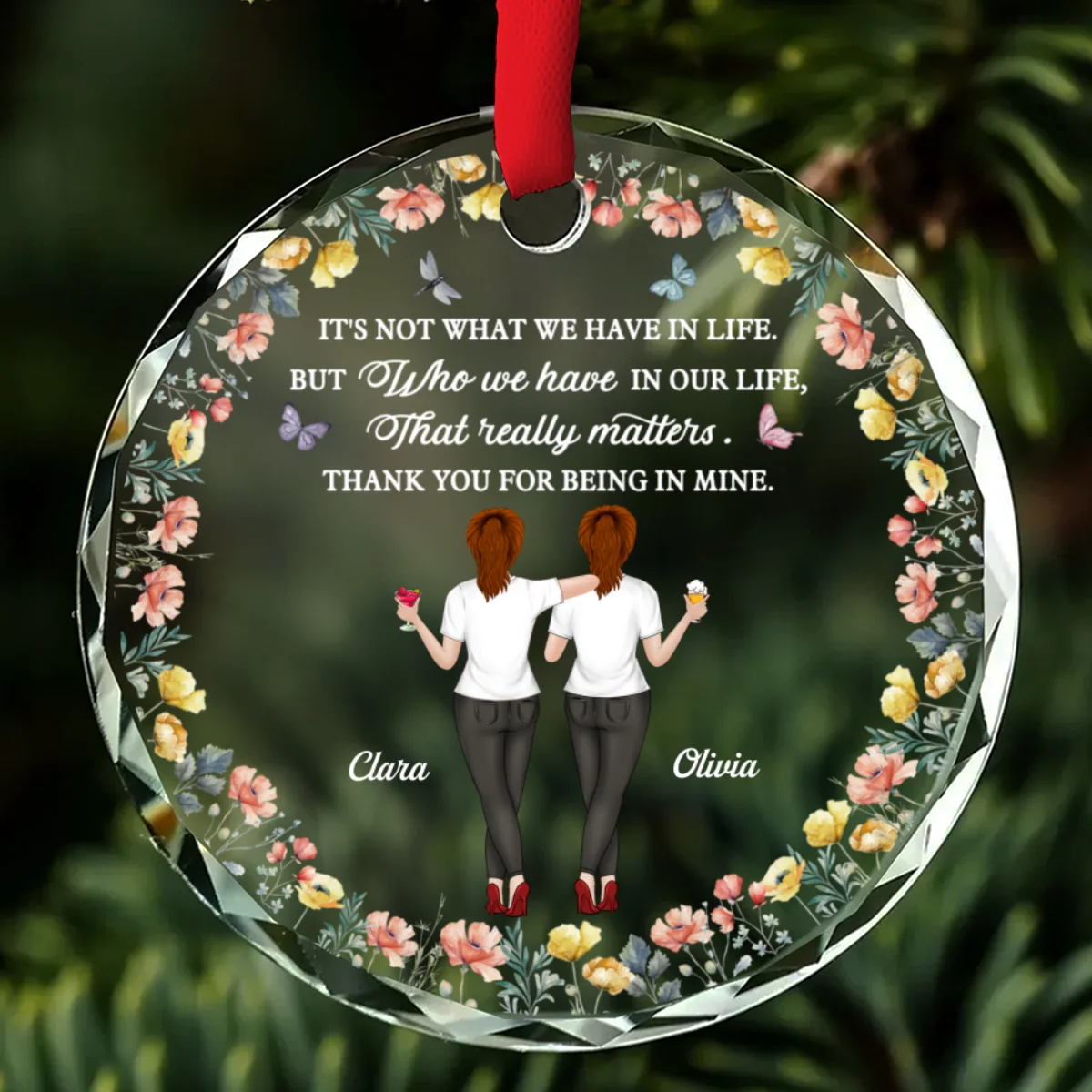 What We Have In Life - Personalized Custom Glass Ornament - Image 7