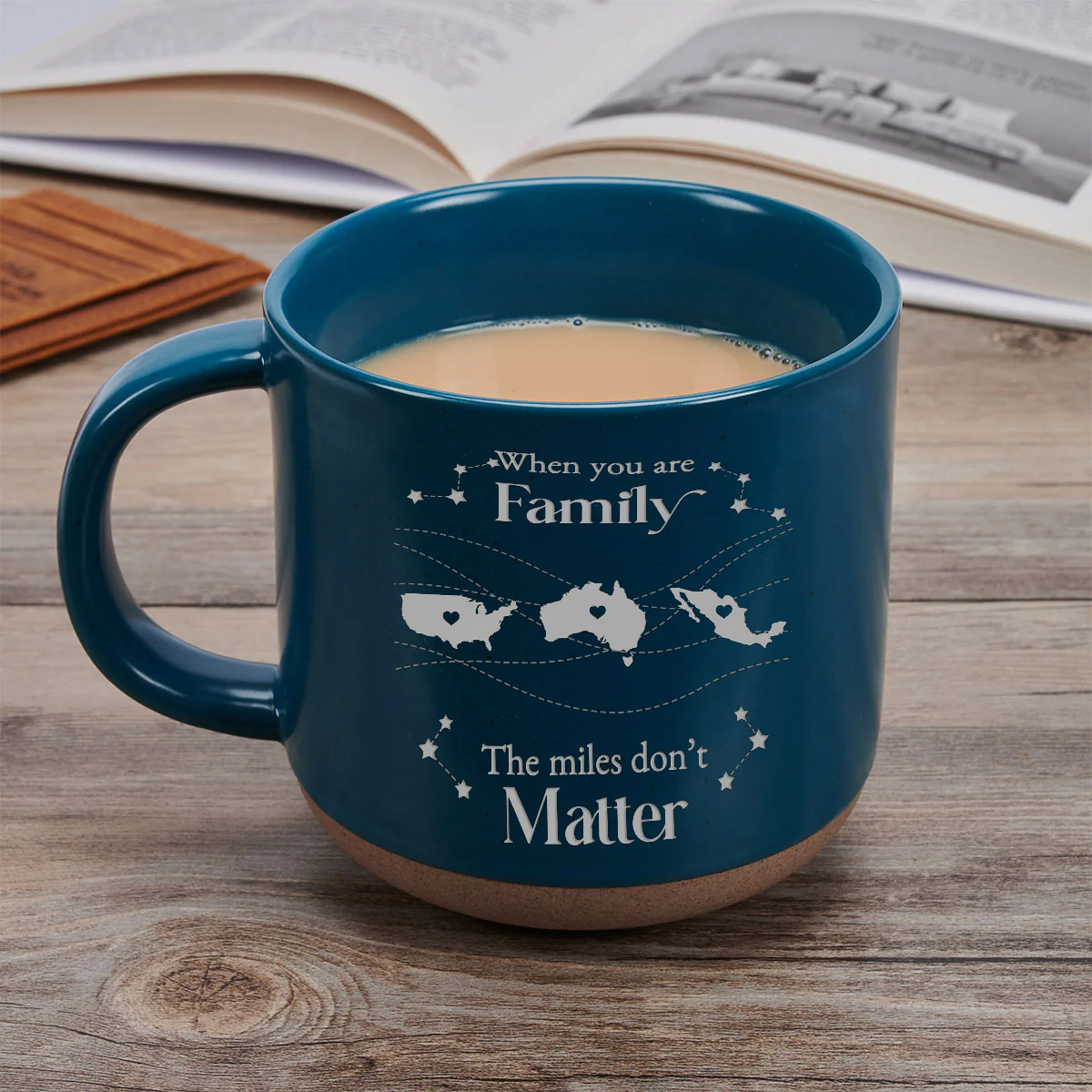 When You Are Family, Distance Does Not Matter International Version - Personalized Custom Pottery Mug - Image 2