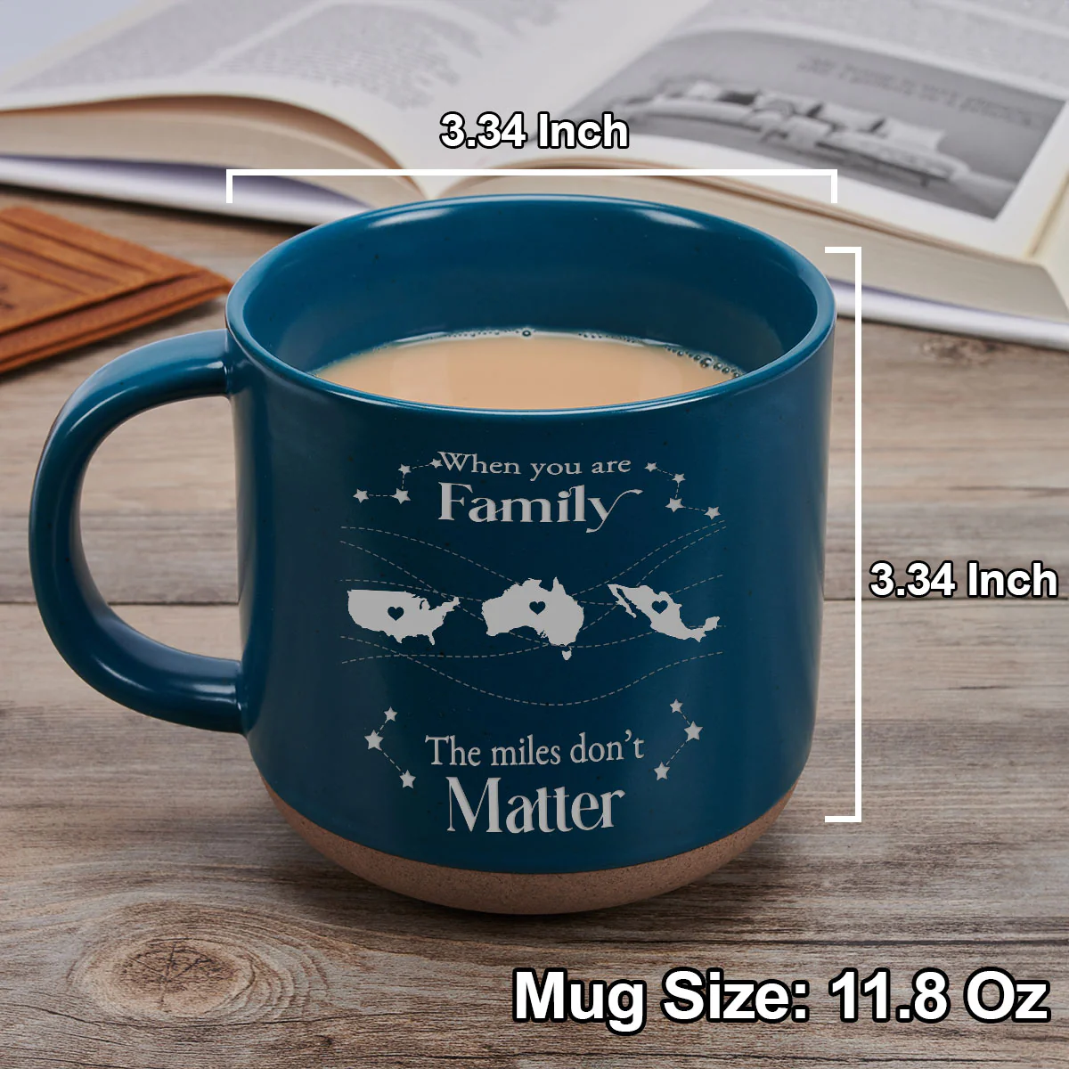 When You Are Family, Distance Does Not Matter International Version - Personalized Custom Pottery Mug - Image 6