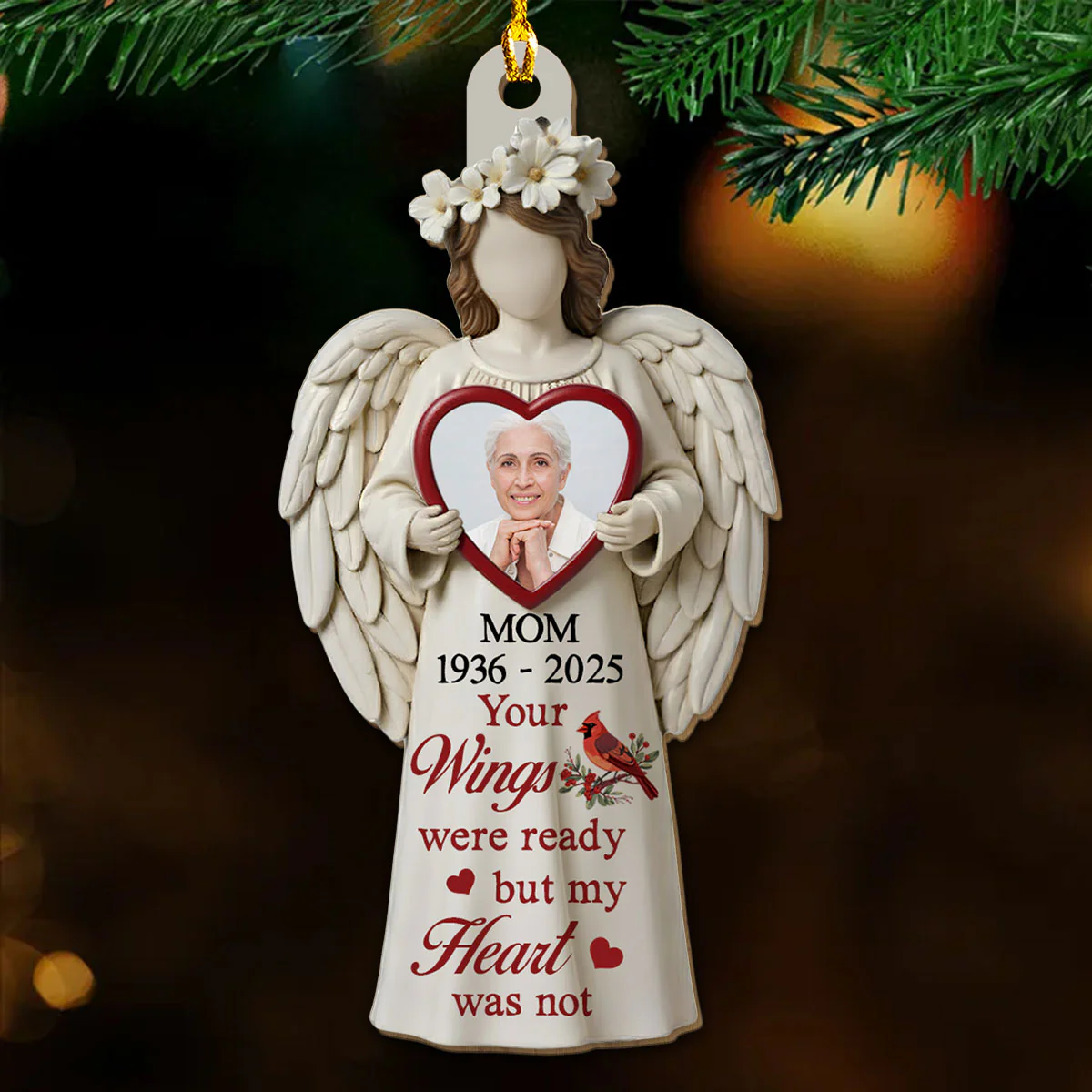 Where Memories Still Whisper - Personalized Custom 3D Effect Wood Ornament - Image 2