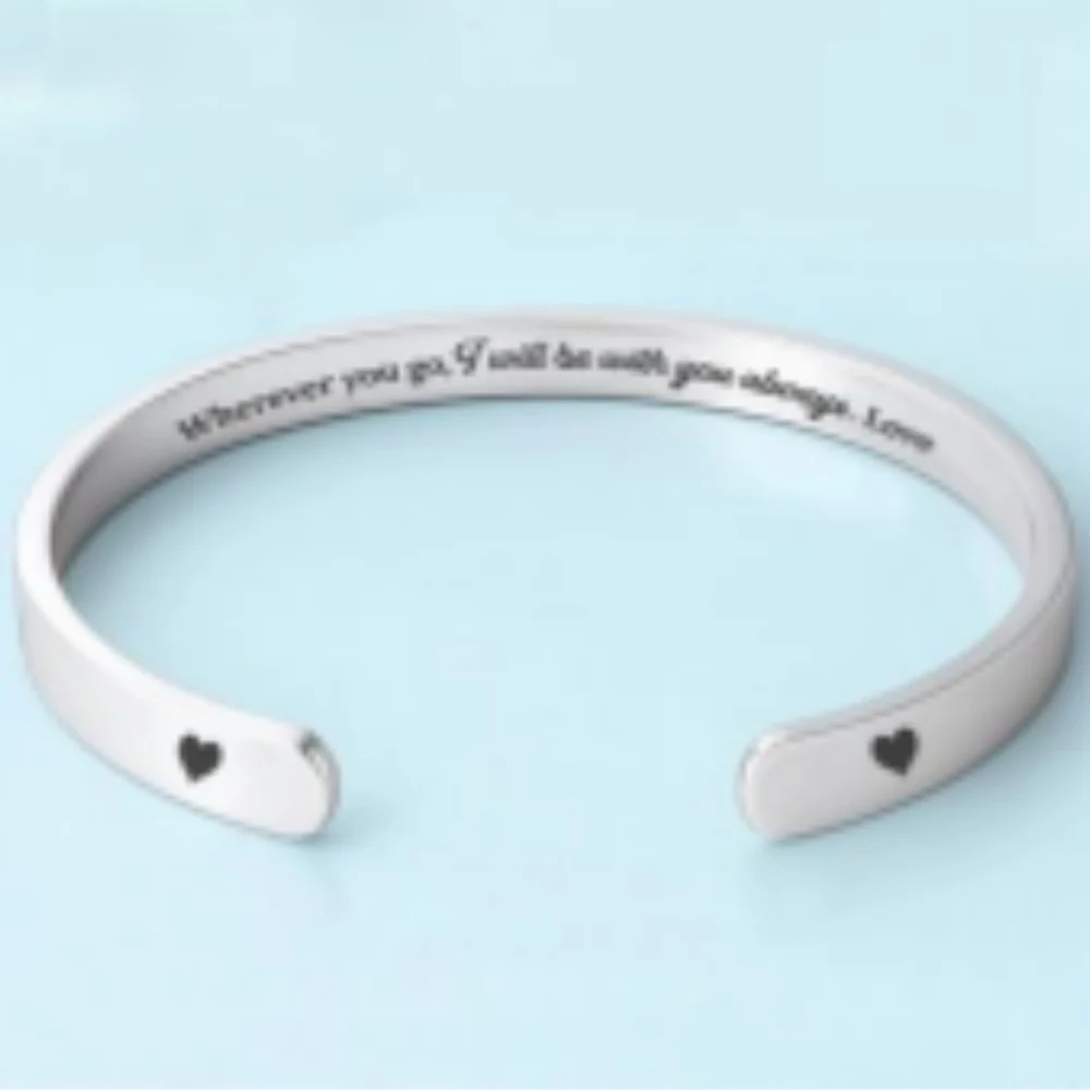 Wherever You Go - Personalized Custom Bracelet Cuff - Image 5