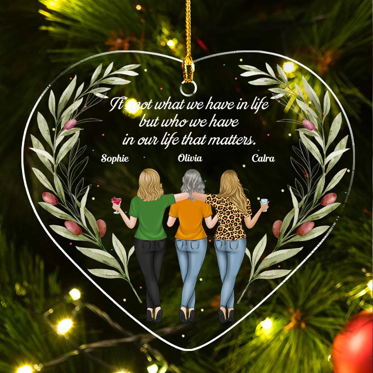 Who We Have In Our Life That Matters - Personalized Custom Acrylic Ornament - Image 3