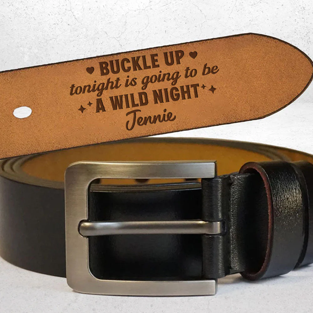 Wild Night - Personalized Engraved Leather Belt - Image 2