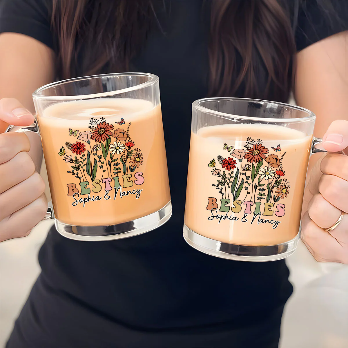 Wildflower - Personalized Custom Glass Mug - Image 2