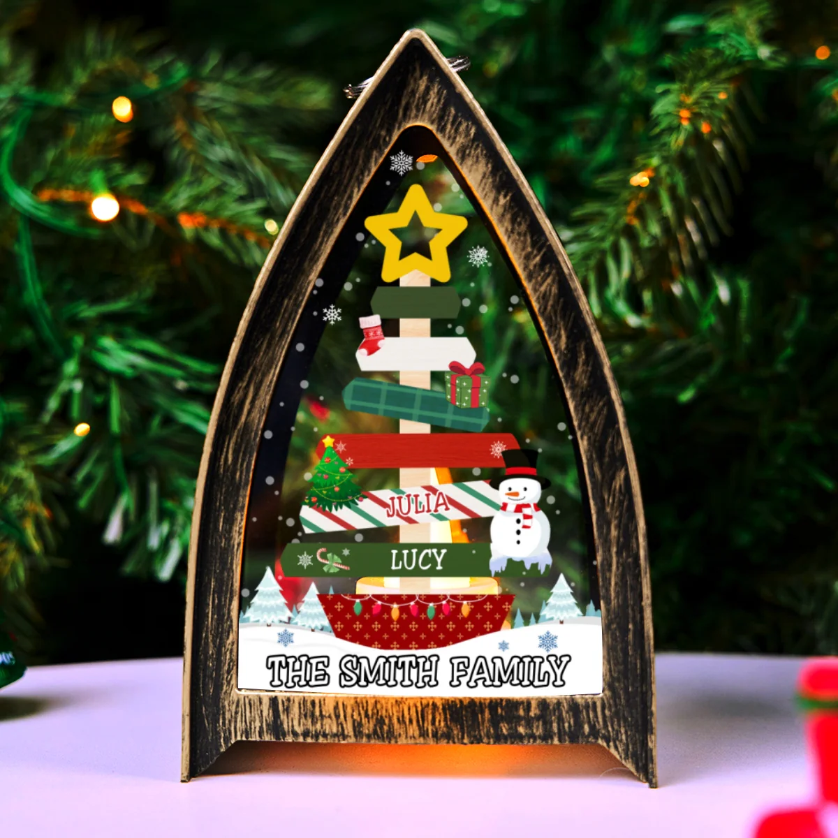 Winter Tree Names - Personalized Custom Table Lantern - Image 7