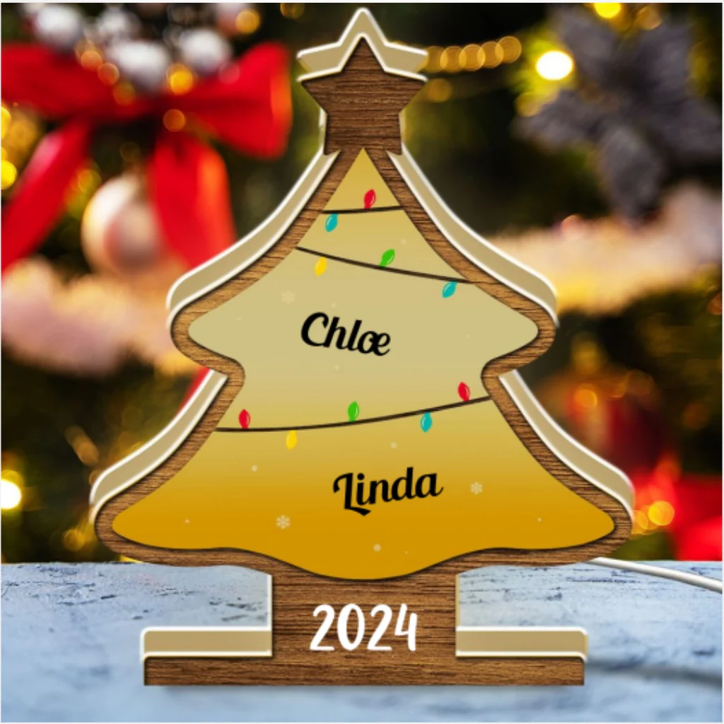 Wish You A Wonderful Christmas - Personalized Custom Light Box - Image 6