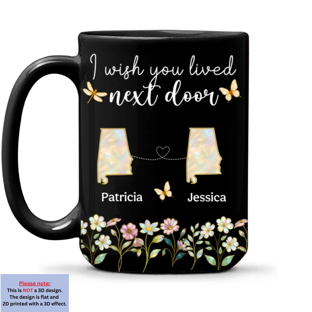 Wish You Lived Closer Mother Of Pearl - Personalized Custom Coffee Mug - Image 8