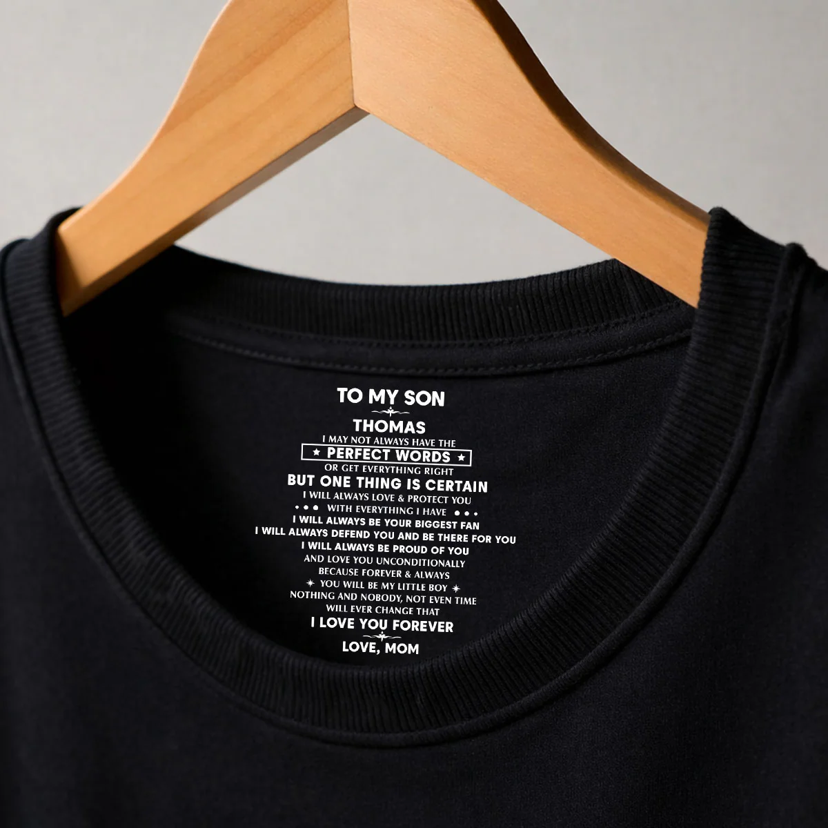 With Everything I Have - Personalized Custom Inside Neck Print T-Shirt - Image 3