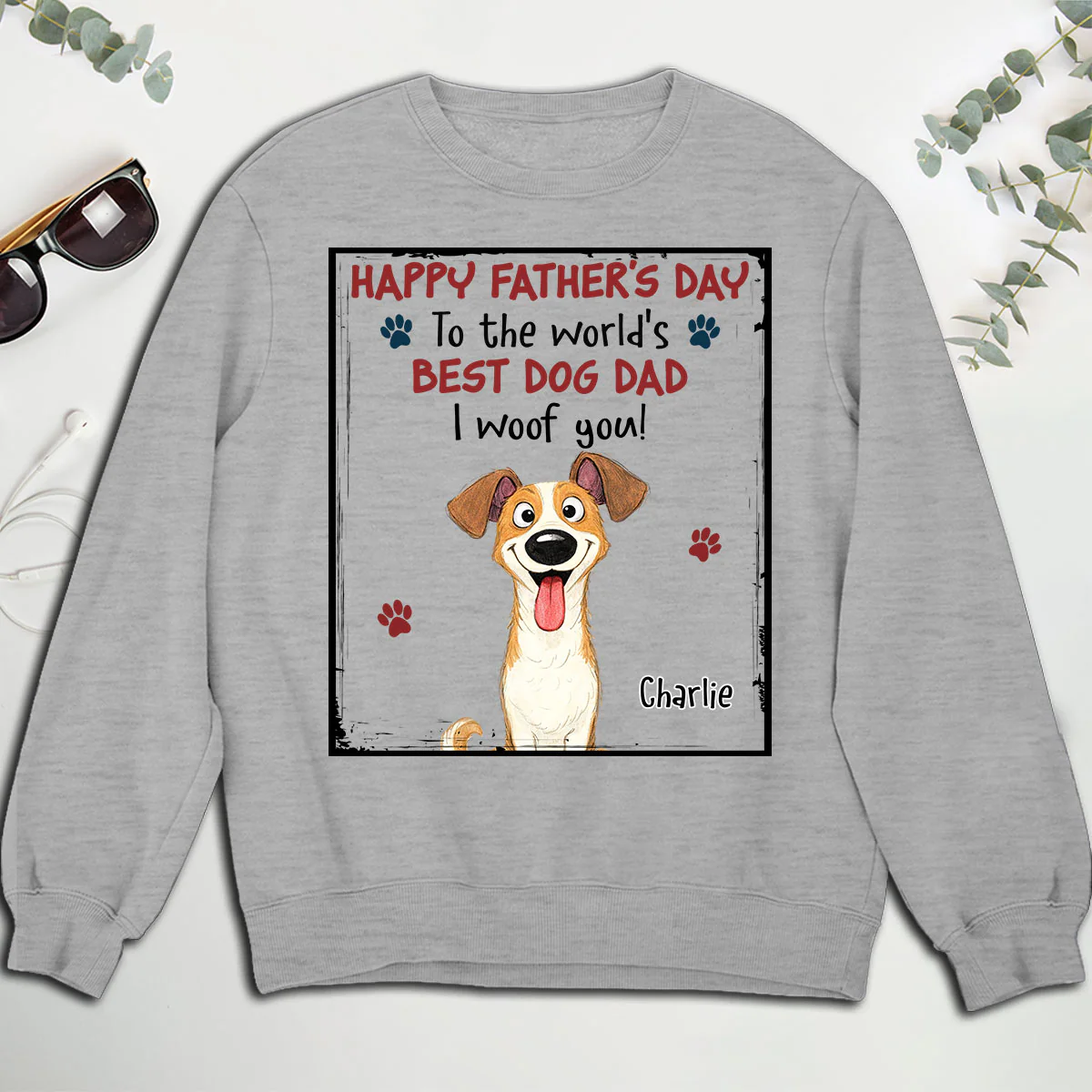 Woof Best Mom Dad Stylized Dog - Personalized Custom Shirt - Image 6