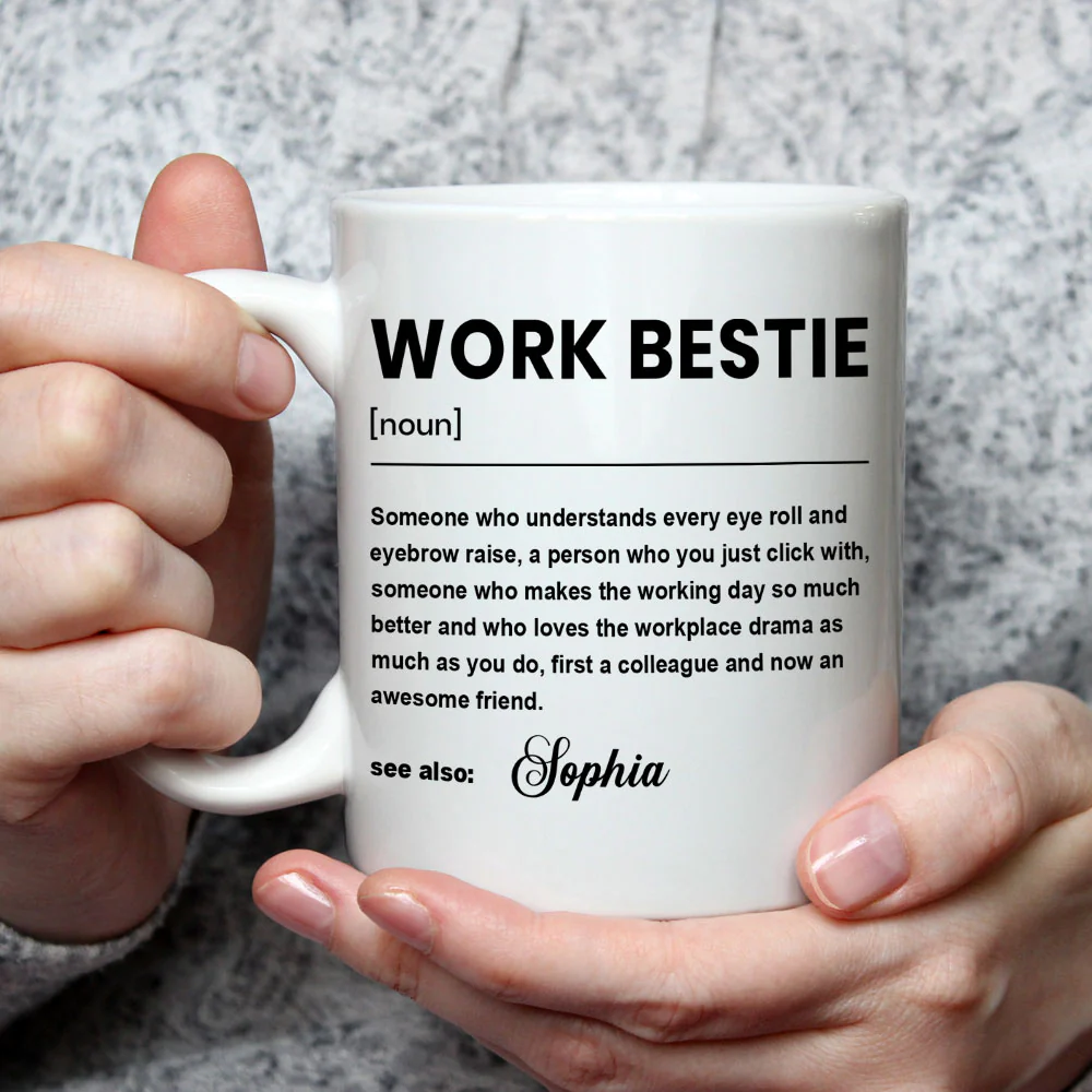 Work Bestie - Personalized Custom Coffee Mug - Image 3