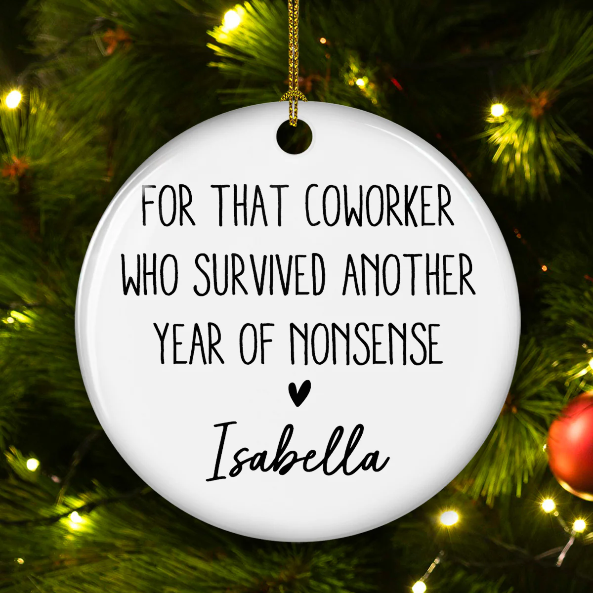 Workplace Wit And Sarcasm - Personalized Custom Ceramic Ornament - Image 4