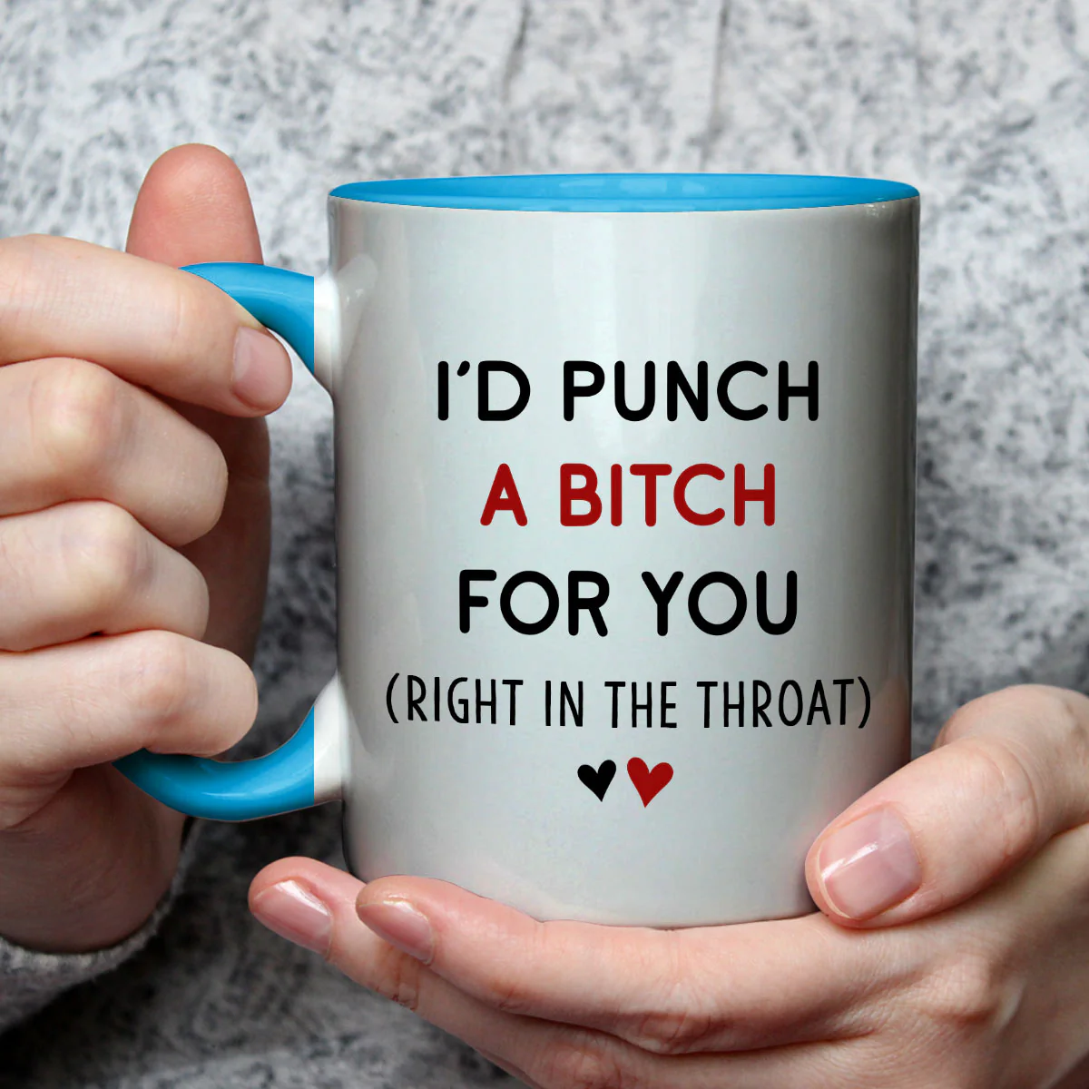 Would Punch For You - Personalized Custom Accent Mug - Image 2