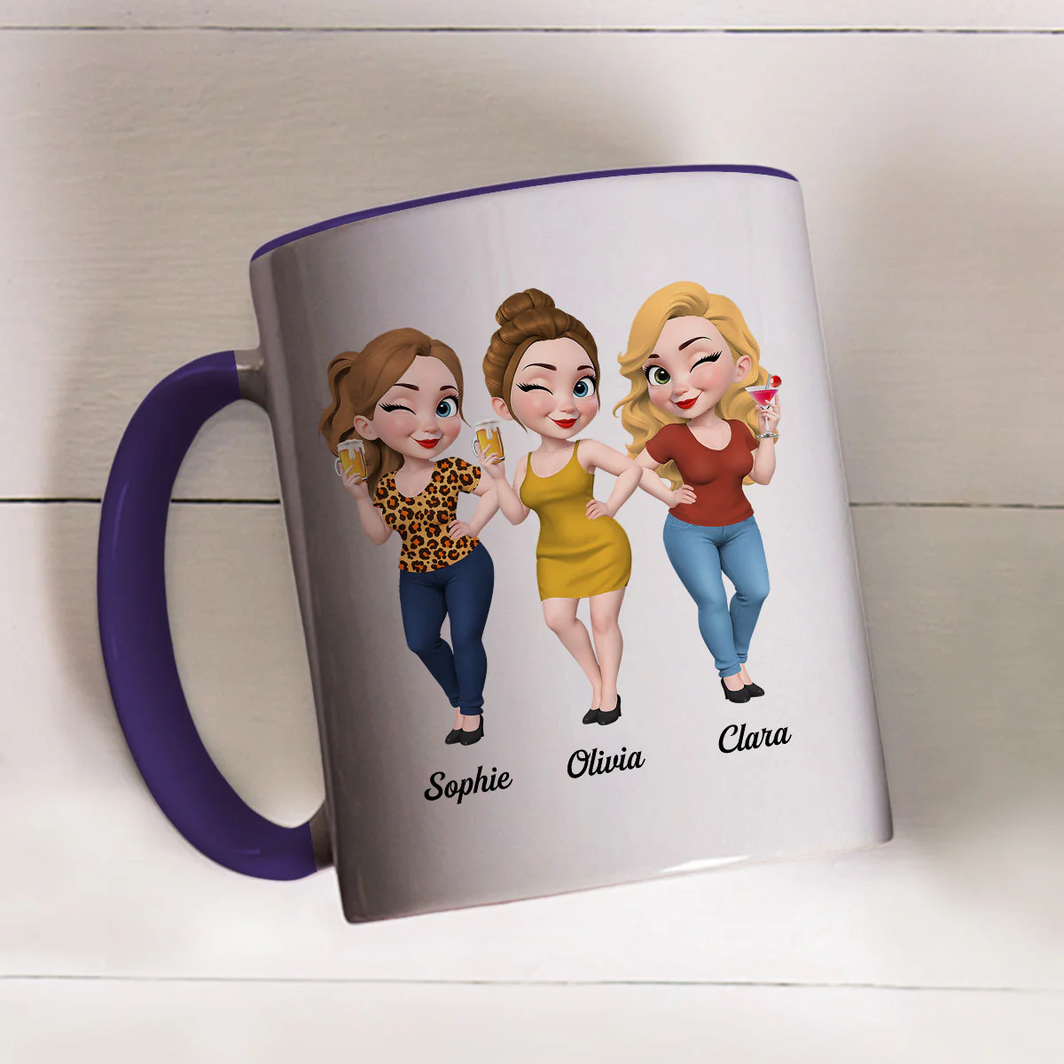 Would Punch For You - Personalized Custom Accent Mug - Image 3