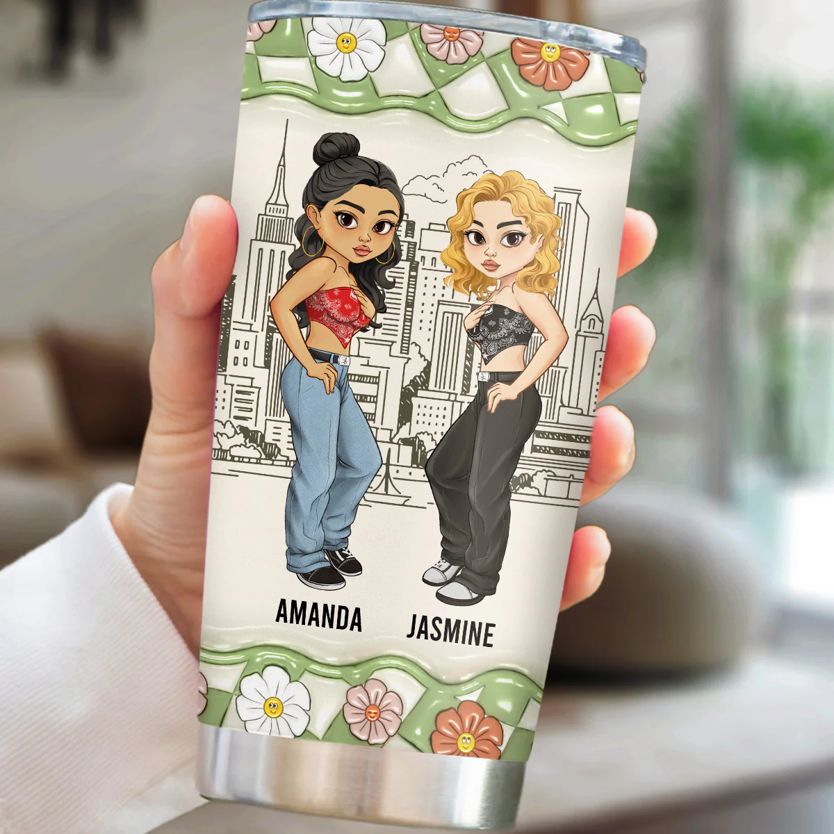 Y2K Bestie - Personalized Custom 3D Inflated Effect Tumbler - Image 2