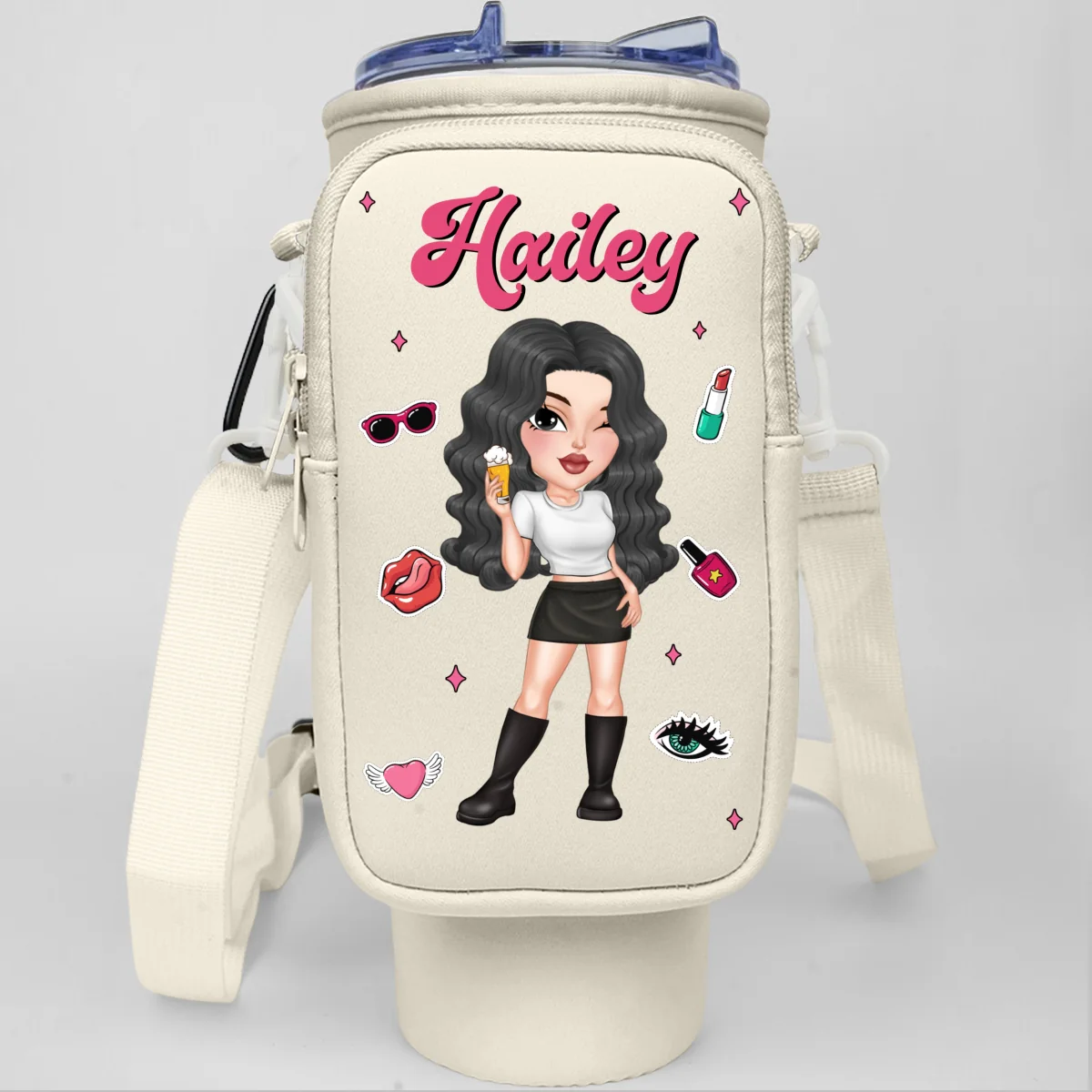 Y2K Girl - Personalized Custom 40oz Water Bottle Carrier Bag - Image 8