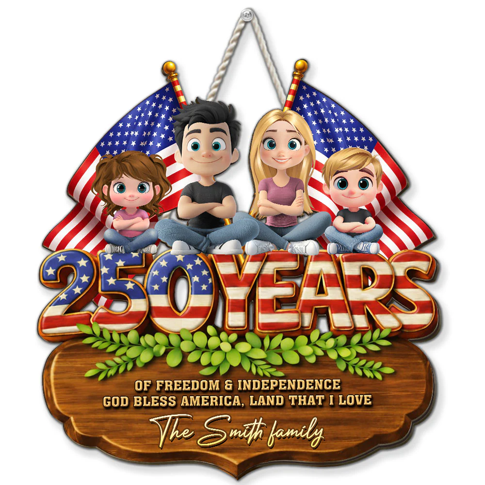 Year Of America - Personalized Custom 3D Effect Wood Sign