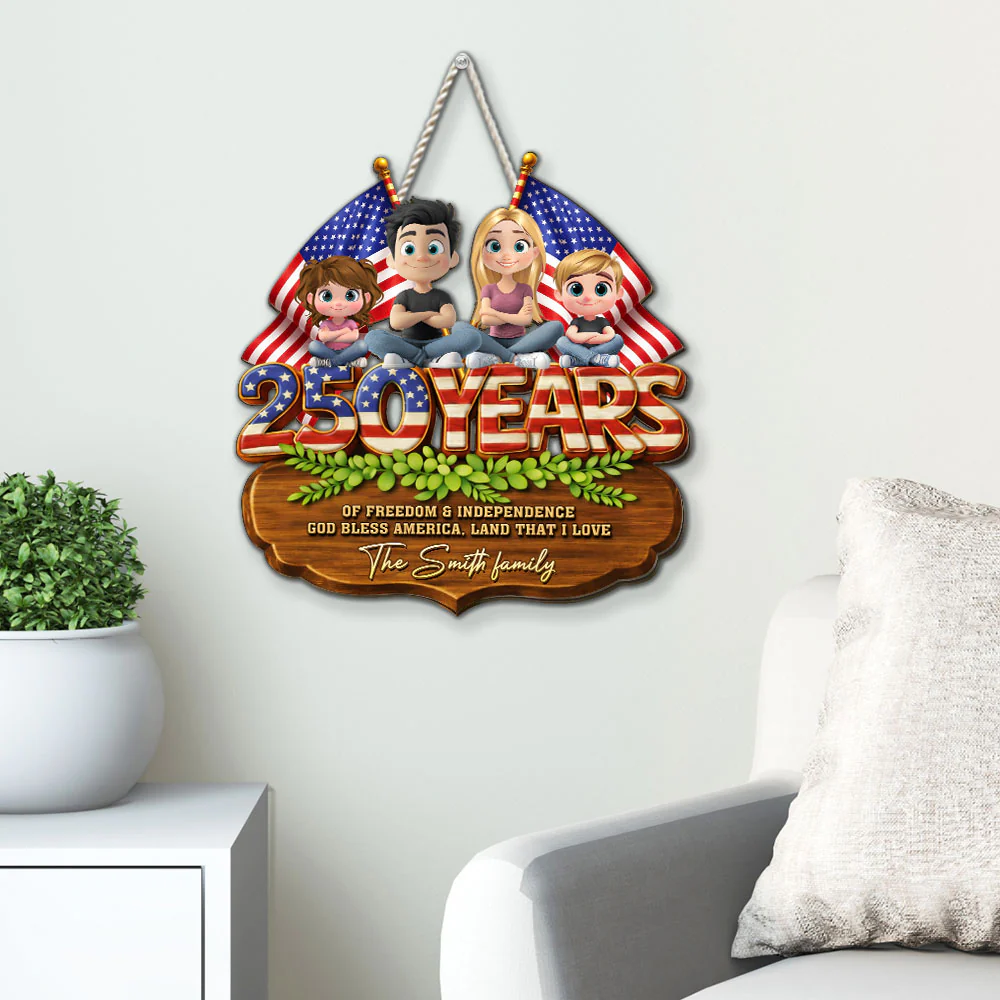 Year Of America - Personalized Custom 3D Effect Wood Sign - Image 3