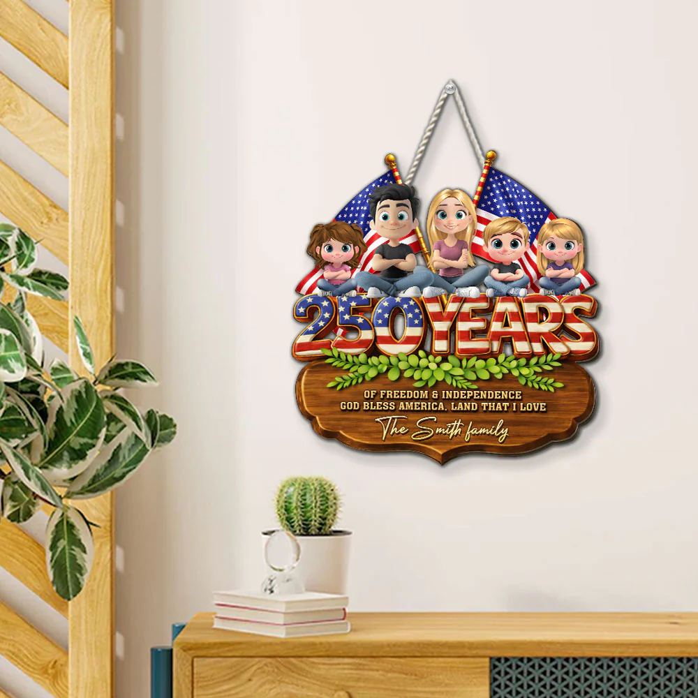 Year Of America - Personalized Custom 3D Effect Wood Sign - Image 4