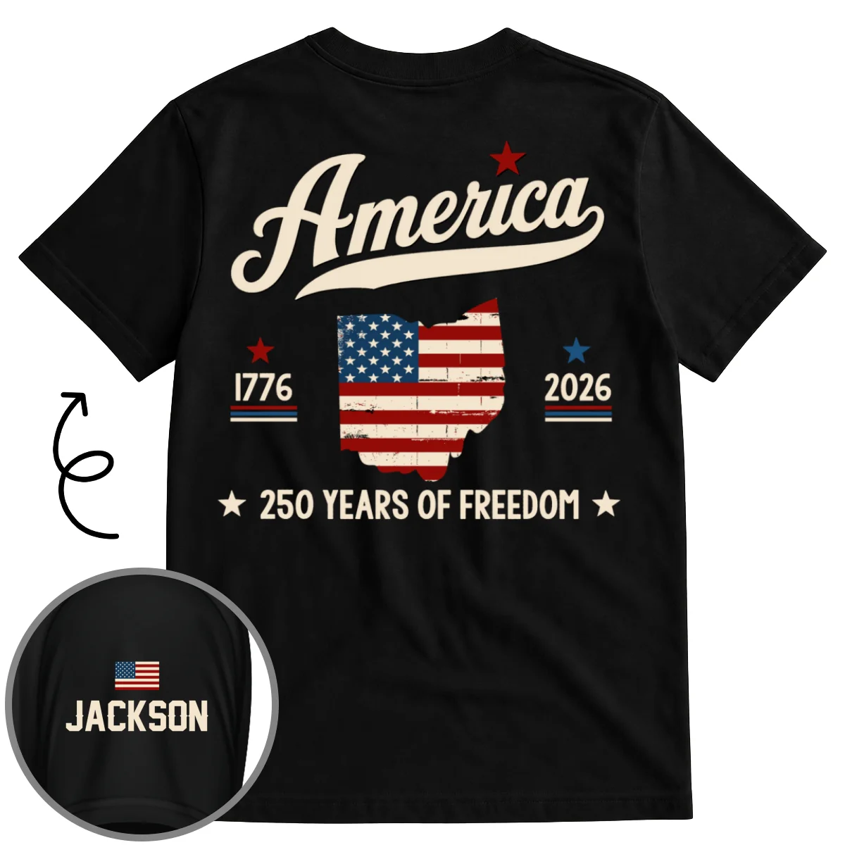 Year Of America - Personalized Custom Shirt With Design On Sleeve - Image 5