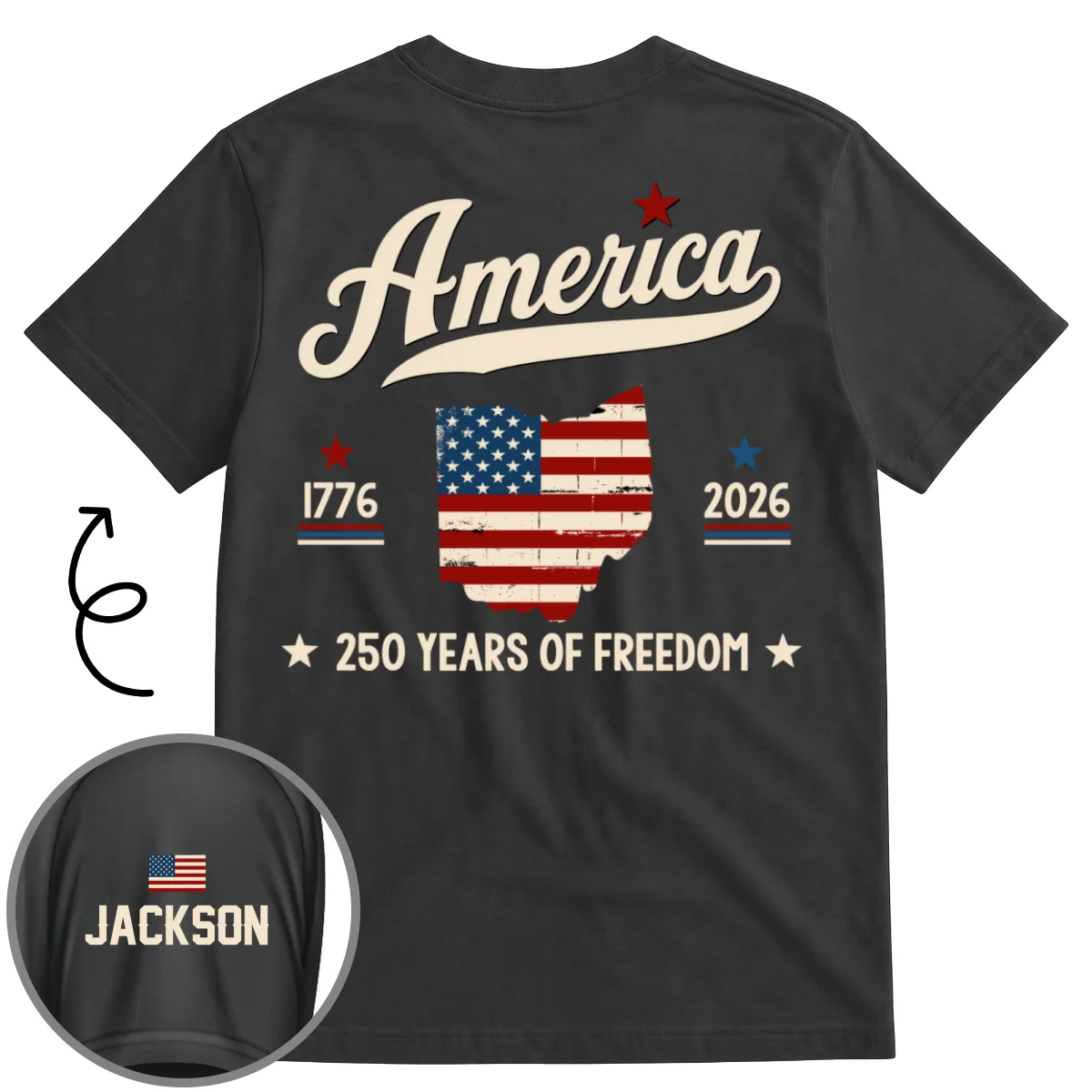 Year Of America - Personalized Custom Shirt With Design On Sleeve - Image 6