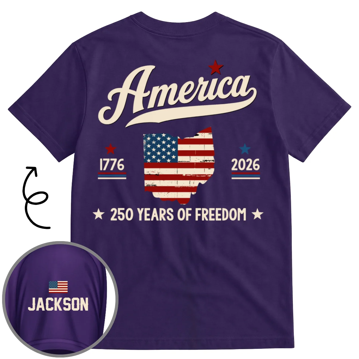 Year Of America - Personalized Custom Shirt With Design On Sleeve - Image 7