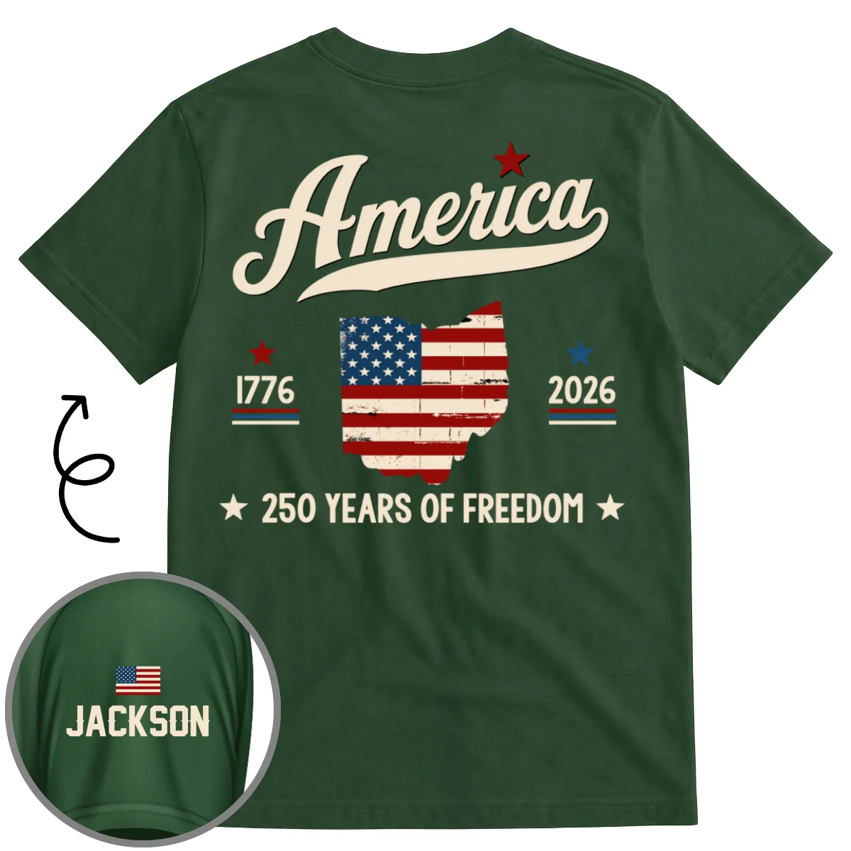 Year Of America - Personalized Custom Shirt With Design On Sleeve - Image 8
