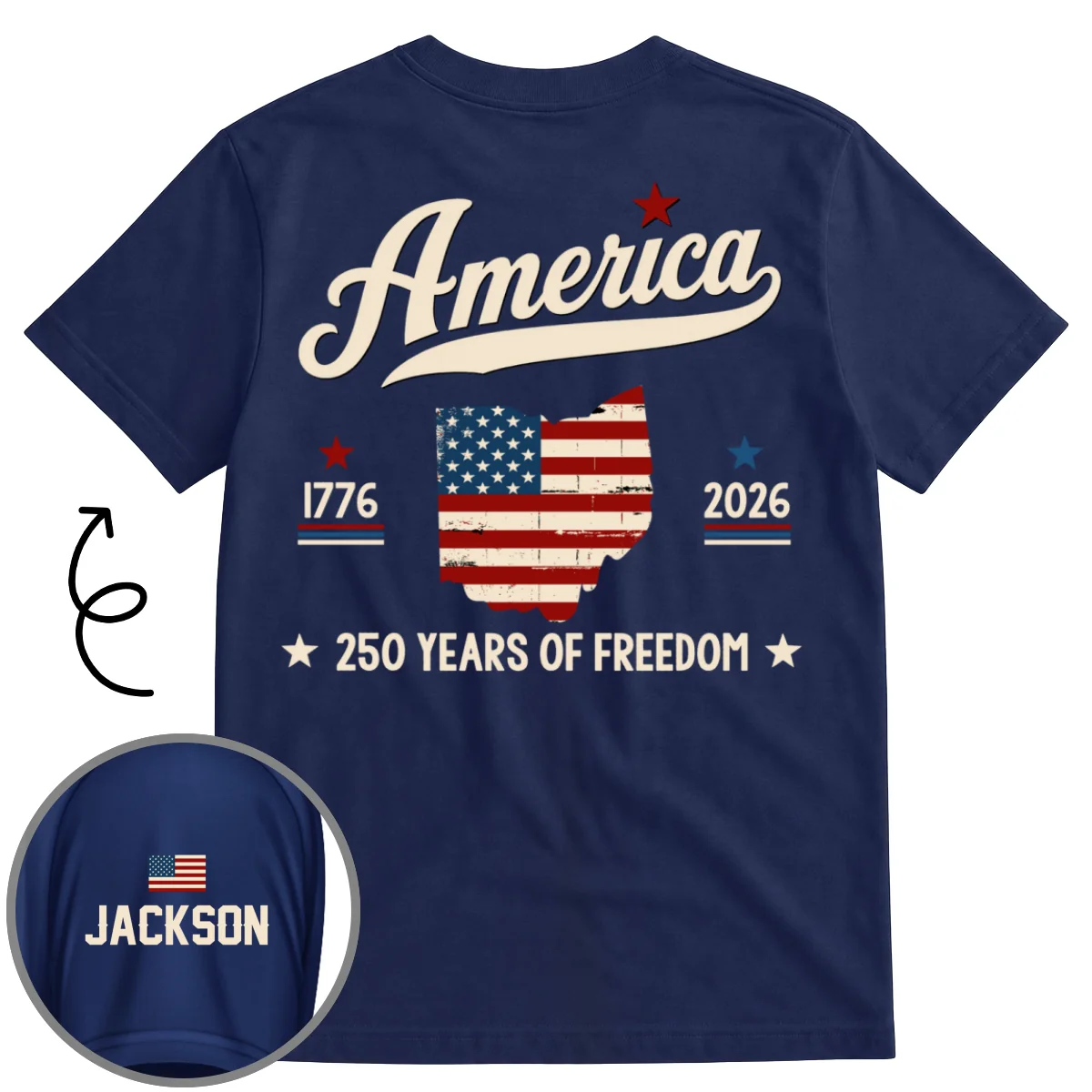 Year Of America - Personalized Custom Shirt With Design On Sleeve - Image 9