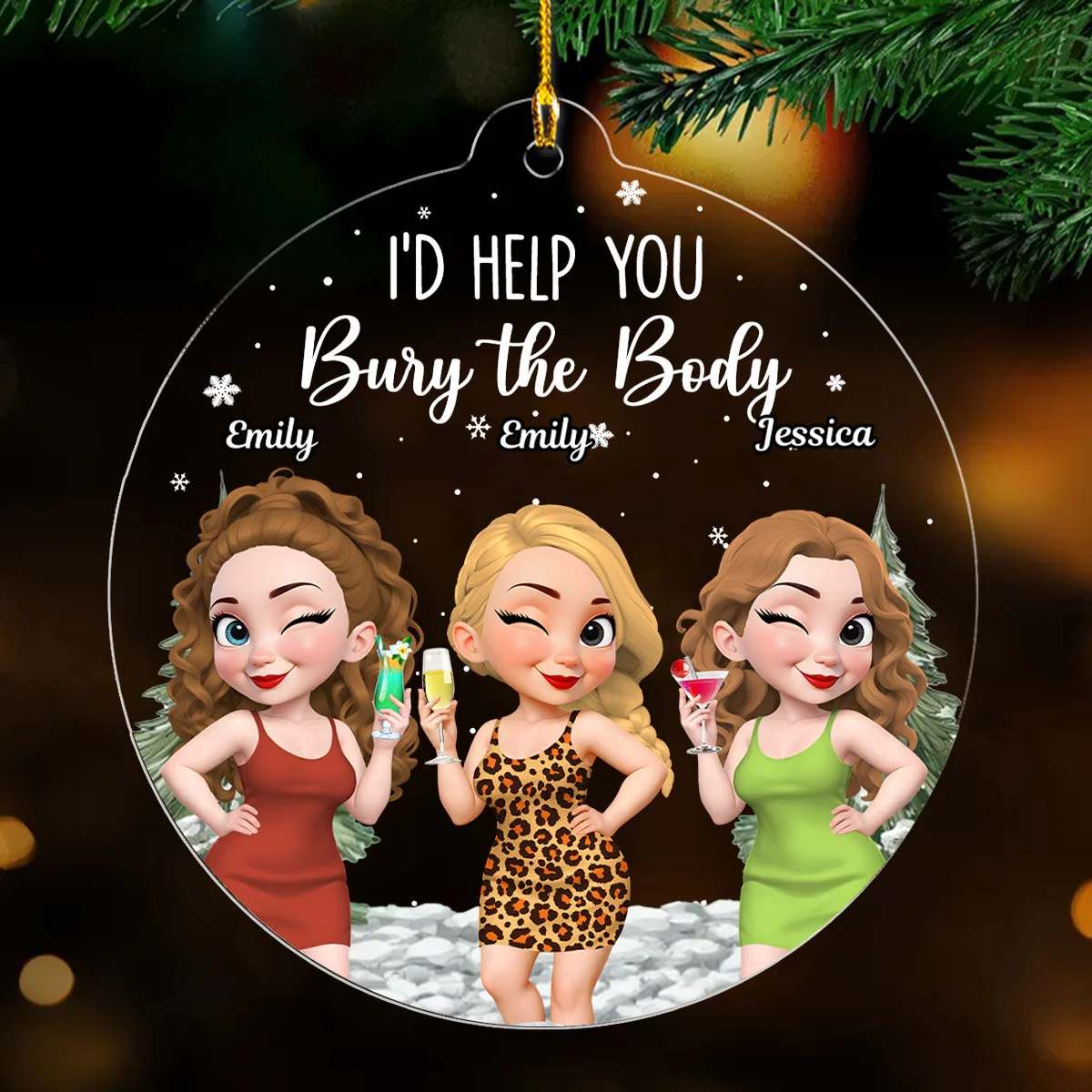 Yes I Would Help You - Personalized Custom Acrylic Ornament - Image 4